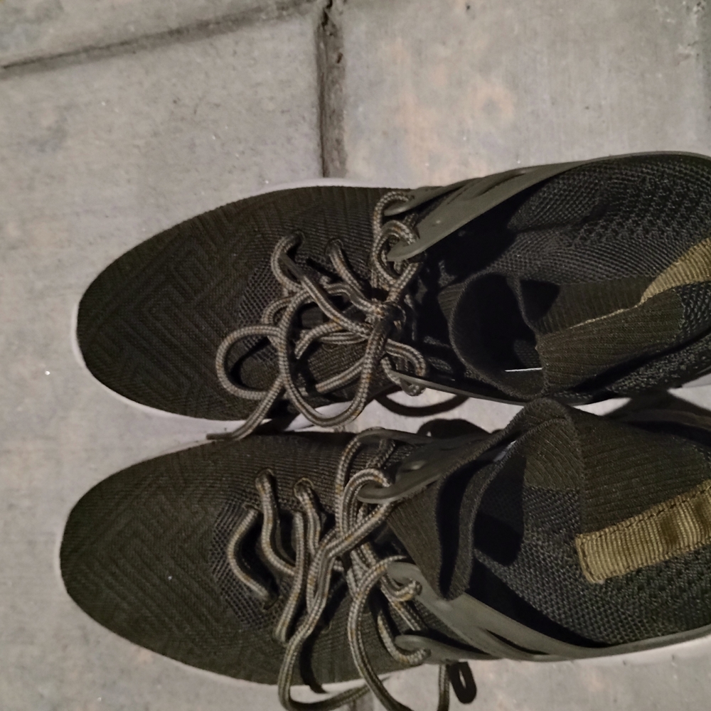 H&M Black and Green Athletic Shoes with Suede Finish